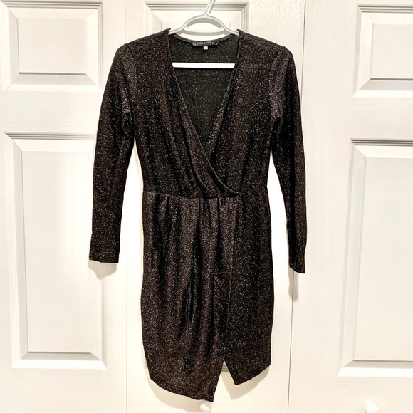 DYNAMITE Shiny Black Dress - Picture 1 of 9